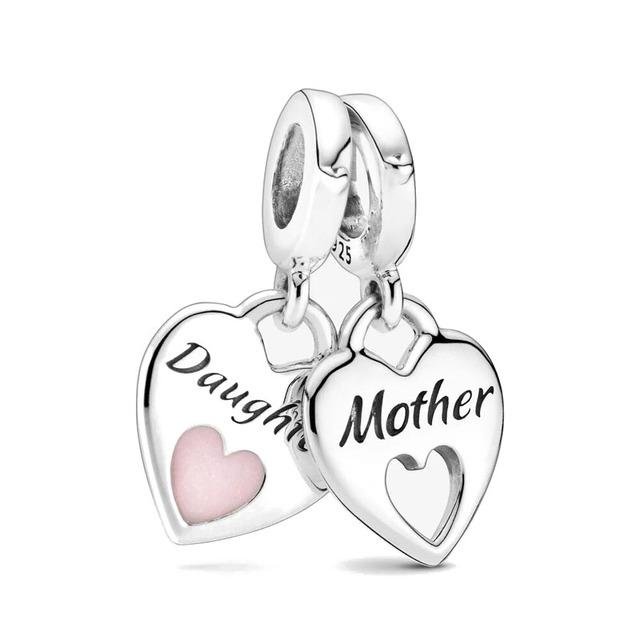 Europa 925 Sterling Silber Familie Charm Fit Original Armband Schmuck Anhänger Junge Mädchen Funkelnde Mutter Perle Schwestern Baumeln von Joom DACH