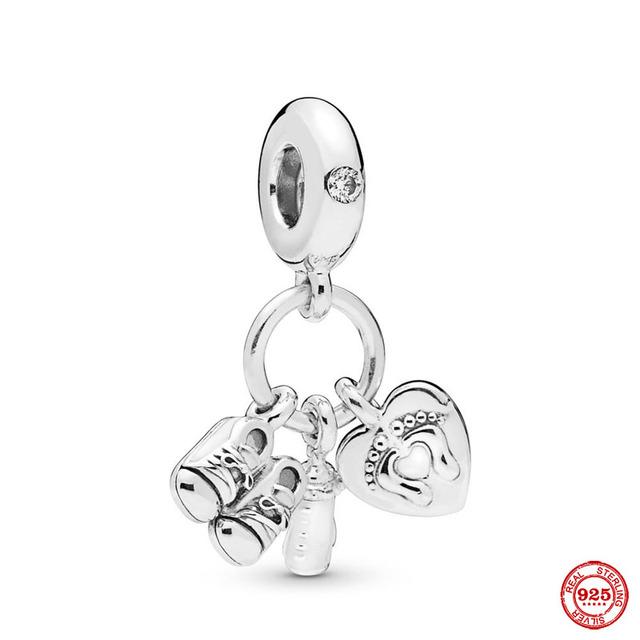 Europa 925 Sterling Silber Familie Charm Fit Original Armband Schmuck Anhänger Junge Mädchen Funkelnde Mutter Perle Schwestern Baumeln von Joom DACH