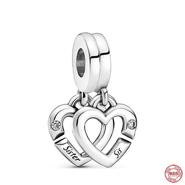 Europa 925 Sterling Silber Familie Charm Fit Original Armband Schmuck Anhänger Junge Mädchen Funkelnde Mutter Perle Schwestern Baumeln von Joom DACH