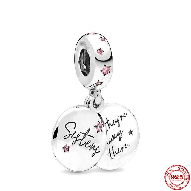 Europa 925 Sterling Silber Familie Charm Fit Original Armband Schmuck Anhänger Junge Mädchen Funkelnde Mutter Perle Schwestern Baumeln von Joom DACH