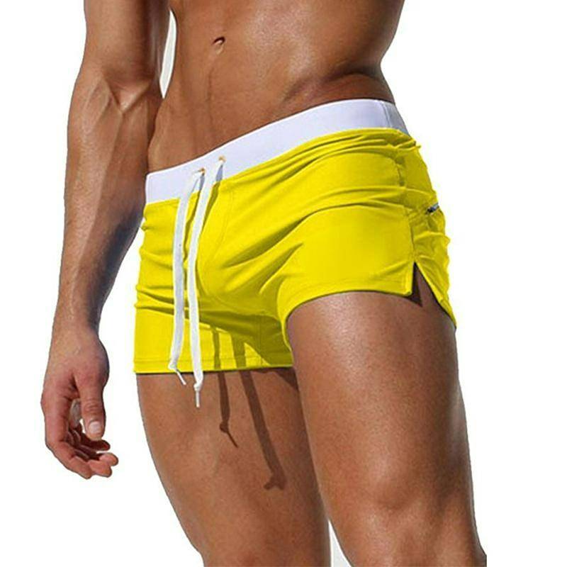 Europa und die Vereinigten Staaten Mode Herren Strandhosen Atmungsaktive Shorts Schnelltrocknende Hosen Flache Ecke Strandhosen Badehose XL gelb von Joom DACH