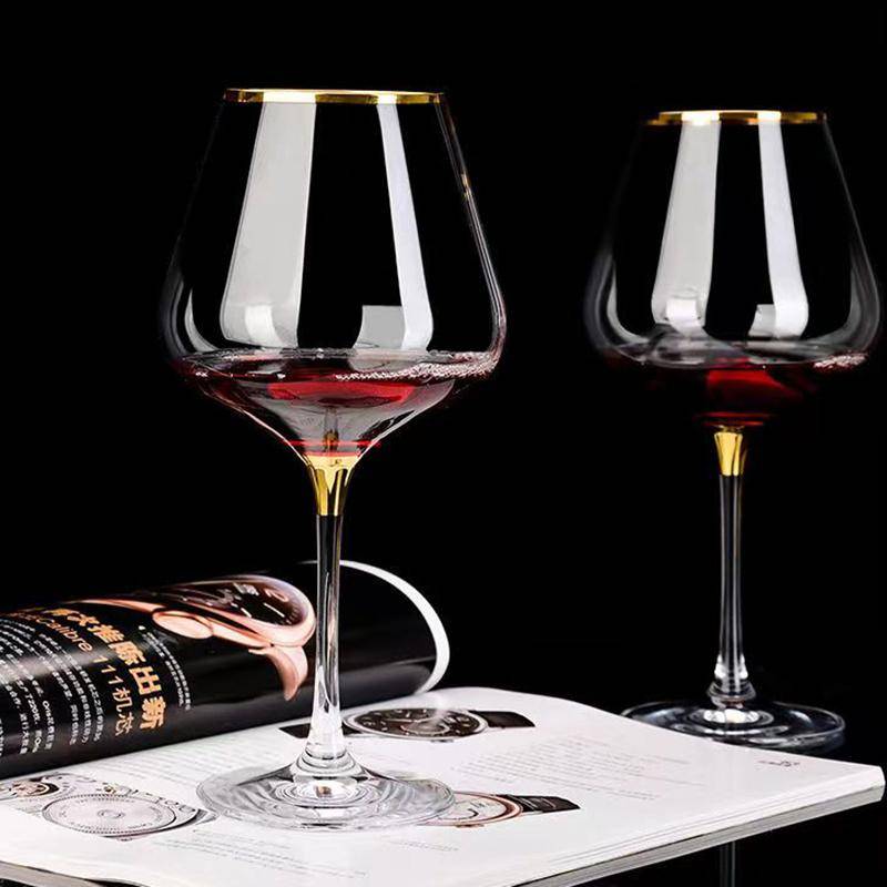 Europäische 660ml Luxus Gold Burgunder Glas Vintage Weingläser Weinglas Gläser für Champagner Kelch Glas Tasse Set Tassen Kristall 660ml von Joom DACH