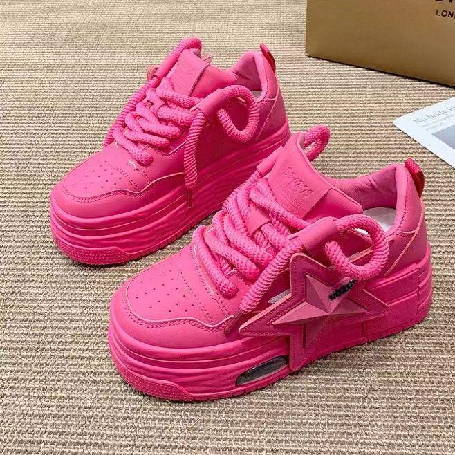 Europäische Damen-Plateau-Sneaker: 2024 Frühling Leichte Mode Lässige Weiße Schuhe mit Dicken Sohlen 40 rot Europäische Damen-Plateau-Sneaker: 2024 Frühling Leichte Mode Lässige Weiße Schuhe mit Dicken Sohlen 40 rot von Joom DACH