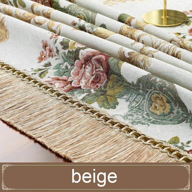 Europäische Retro-Esstischdecke mit Quaste, Luxus-Stickerei-Tischdecke, Blume, elegante Tischdecke, Dekoration für Wohnzimmer 90x90cm von Joom DACH