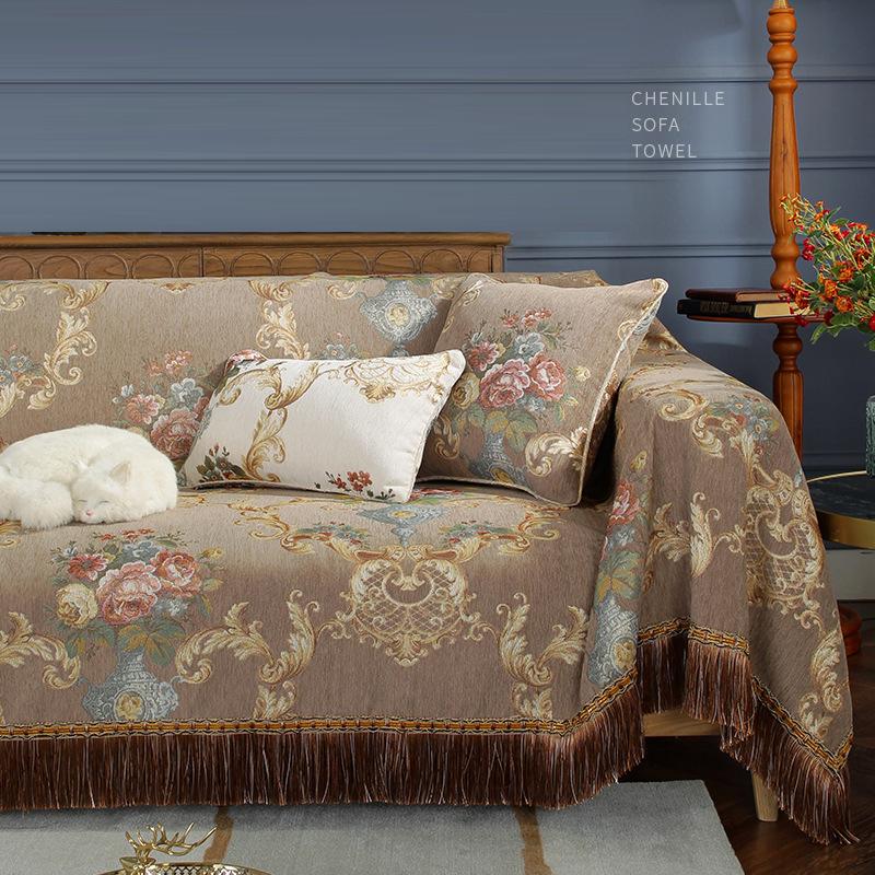 Europäische Vier Jahreszeiten Einfache Quaste Sofa Handtuch Chenille Sofa Decke Anti-cat Scratch Sofa Abdeckung Leder Sofa Abdeckung Sofa kissen 1 Seater-180x200cm von Joom DACH