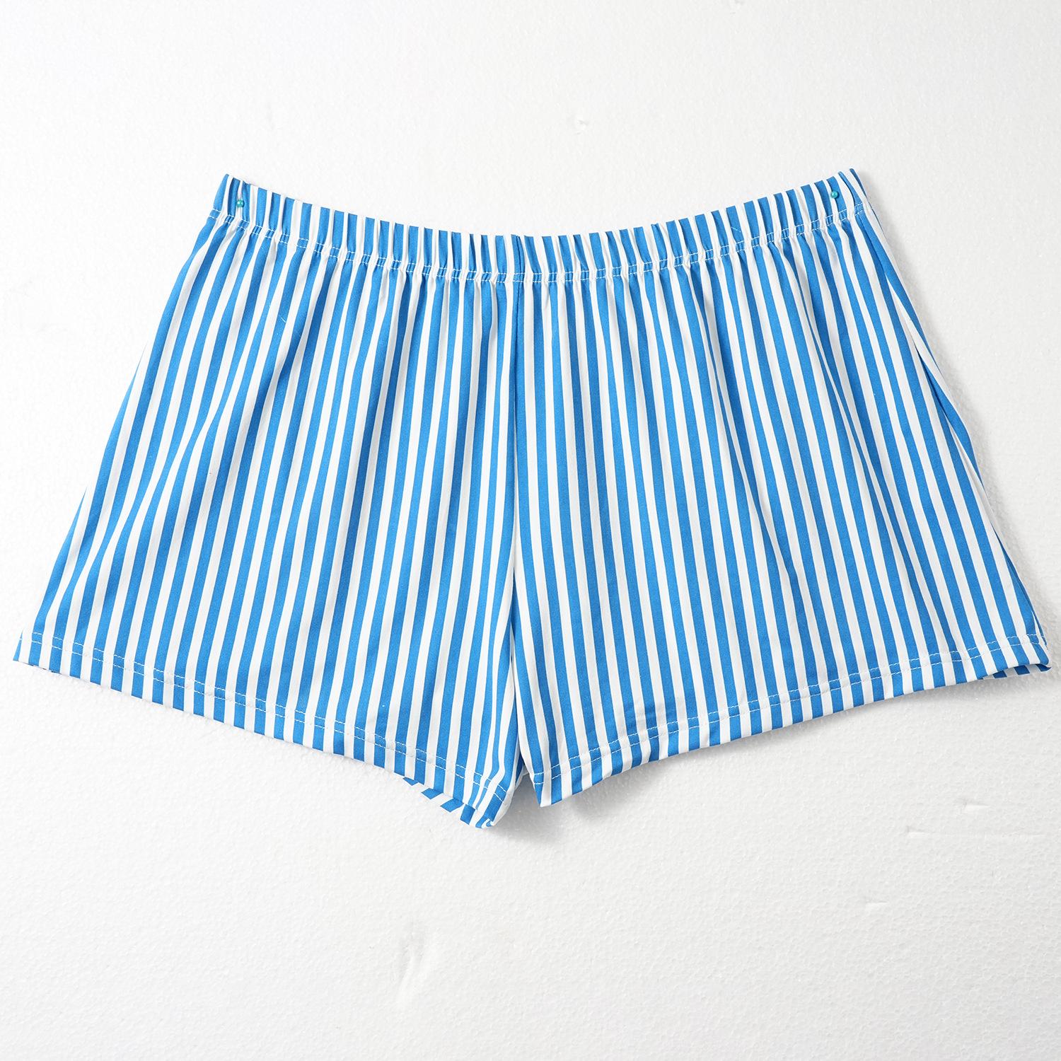 Europäische & Amerikanische Herren Gestreifte Atmungsaktive Boxershorts - Übergröße, Lässige Vier-Eck-Unterwäsche XXXL königsblau von Joom DACH