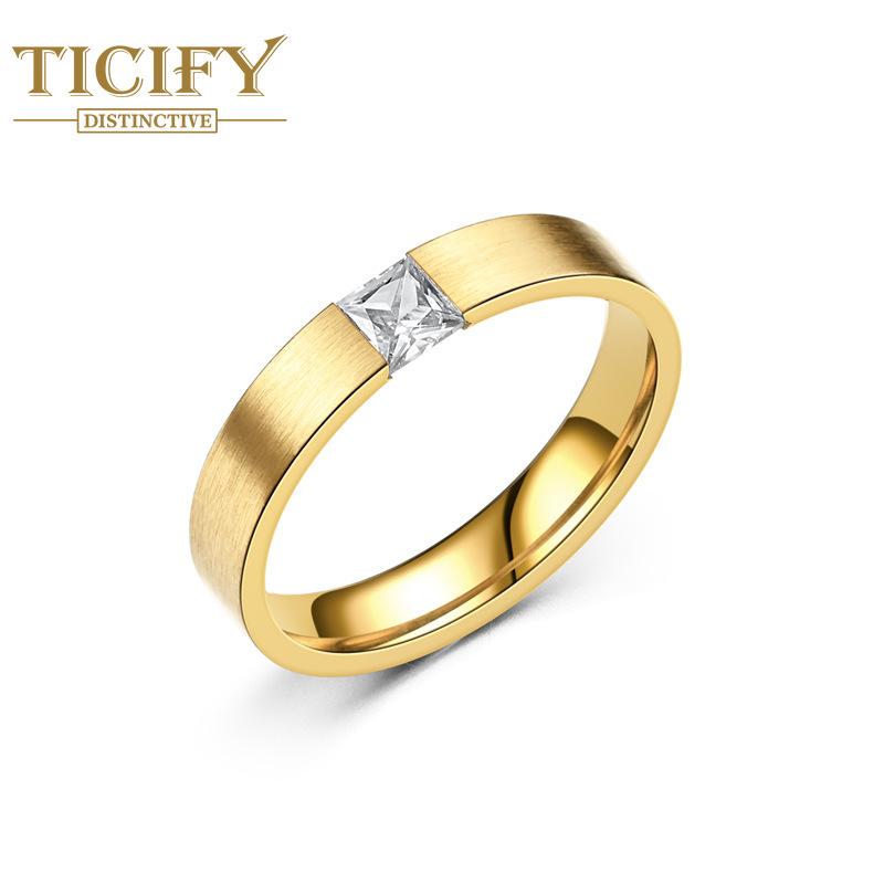 Europäische und amerikanische Mode Vermiculit Titan Stahl Ring Damen einfache Temperament PaareJavascript: 9 gold von Joom DACH