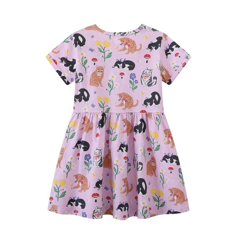 Europäischen und Amerikanischen Stil Mädchen Kleid Sommer Neue Ankunft Cartoon Print kinder Kleid Rundhals Mädchen Prinzessin Kleid 130cm von Joom DACH