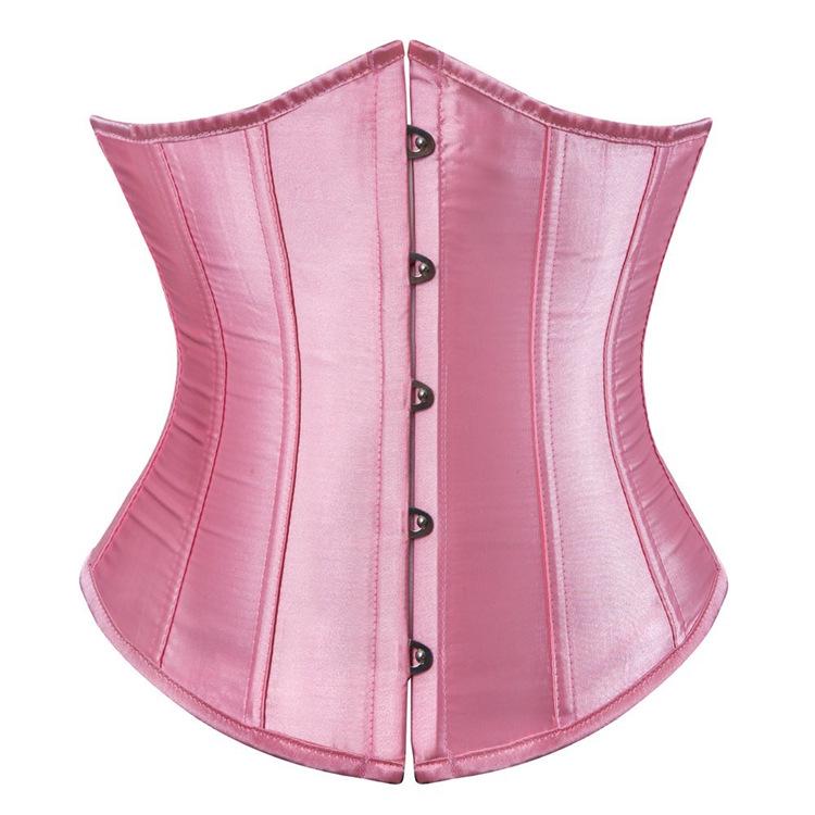 Europäischer & Amerikanischer Satin Taillenformer Korsett Damen Bauchkontrolle Body Shaper S rosa von Joom DACH