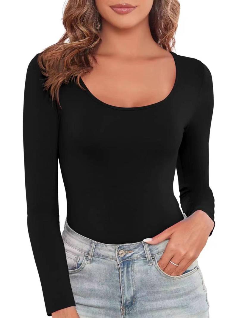 Europäischer und amerikanischer langärmeliger nahtloser Jumpsuit-Body-Shaper für Damen Extra Extra Extra Large von Joom DACH