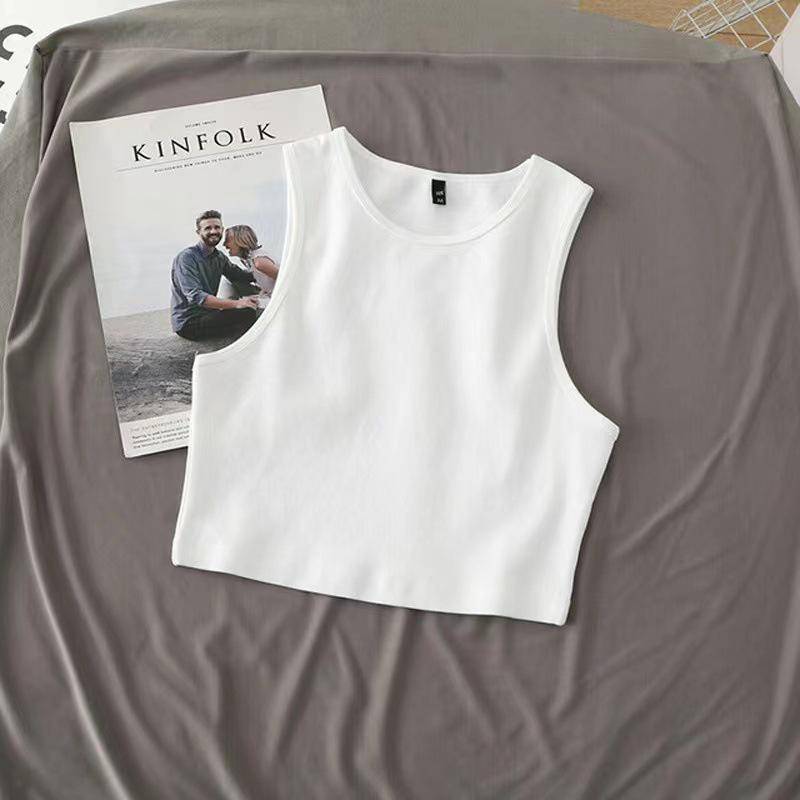 Europäisches/Amerikanisches Slim Fit Crop Tank Top für Damen mit hoher Taille - Ärmelloses Sommer-Unterhemd Extra Large weiß Europäisches/Amerikanisches Slim Fit Crop Tank Top für Damen mit hoher Taille - Ärmelloses Sommer-Unterhemd Extra Large weiß von Joom DACH