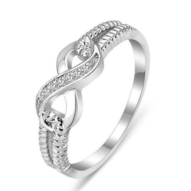 European Fashion Frau Mädchen Party Hochzeit Geschenk Weiß Glück 8 AAA Zirkon 925 Sterling Silber Ring 10 weiß von Joom DACH