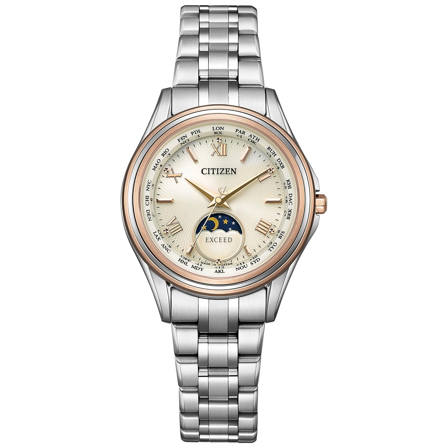 Exceed Sonne und Mond Paar Radio Silber [Citizen] Uhr, Wasserdicht, Solar, EE1016-66A, Damen, von Joom DACH