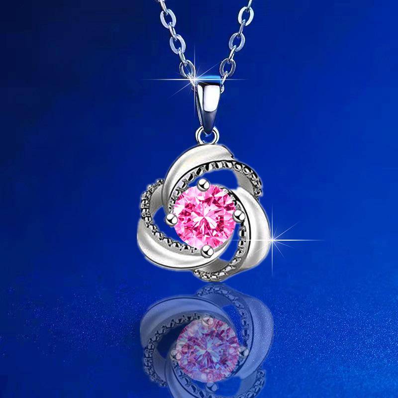 Exquisite Damen Halskette Ins Nische Klee Herzen und Pfeile Diamant Knochen Halskette Anhänger Halskette von Joom DACH