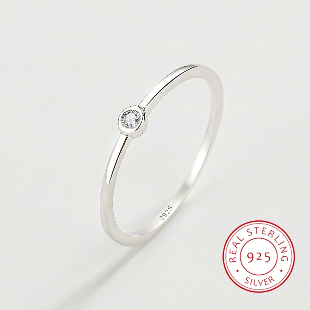 Exquisite Mode S925 Sterling Silber Ringe für Frauen Echt CZ Finger Engagement Braut Ringe Party Schmuck Valentinstag Geschenke 8 silber von Joom DACH