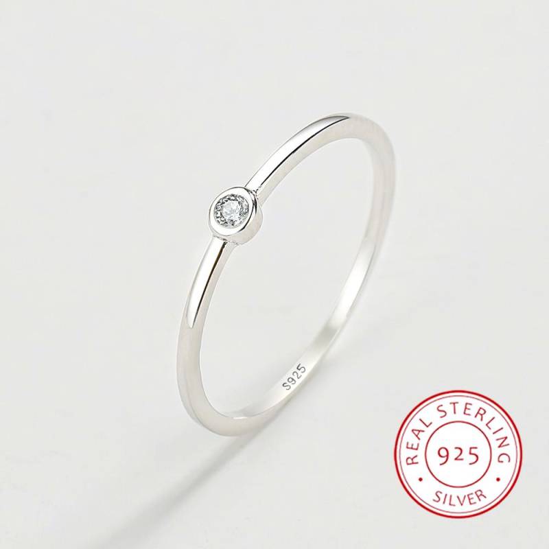 Exquisite Mode S925 Sterling Silber Ringe für Frauen Echt CZ Finger Engagement Braut Ringe Party Schmuck Valentinstag Geschenke 8 silber von Joom DACH
