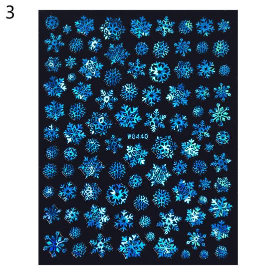 Exquisite Nagelschieber, glatter 3D-Effekt, Papier-Schneeflocken, geprägter Weihnachts- und Neujahrsaufkleber 3 von Joom DACH