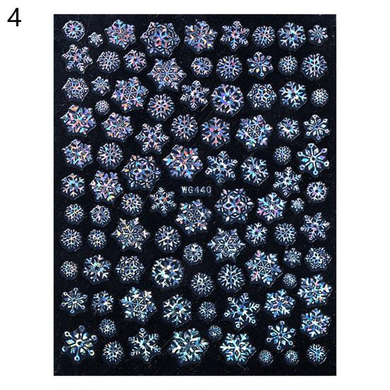 Exquisite Nagelschieber, glatter 3D-Effekt, Papier-Schneeflocken, geprägter Weihnachts- und Neujahrsaufkleber 4 von Joom DACH