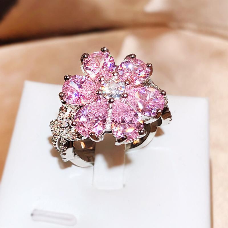 Exquisiter bunter Zirkon-Damenring, modisch, rosa Blumen, Damen-Verlobungsring, Party-Schmuck, Pfirsichblüten-Ring 7 Exquisiter bunter Zirkon-Damenring, modisch, rosa Blumen, Damen-Verlobungsring, Party-Schmuck, Pfirsichblüten-Ring 7 von Joom DACH