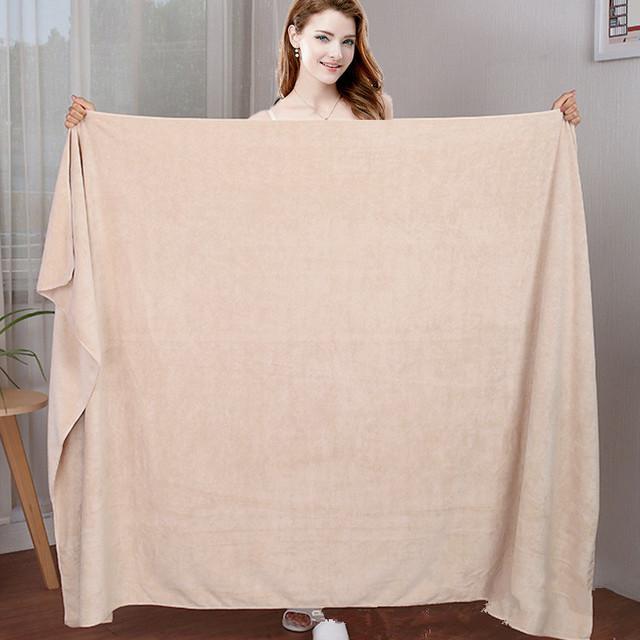 Extra großes Mikrofaser-Badetuch, 100 x 200 cm, weich, super saugfähig, Karte, schnell trocknende Handtücher für den Heimgebrauch 60*90cm beige von Joom DACH