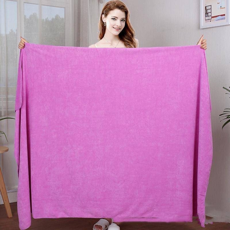 Extra großes Mikrofaser-Badetuch, 100 x 200 cm, weich, super saugfähig, Karte, schnell trocknende Handtücher für den Heimgebrauch 70x140 cm licht lila von Joom DACH