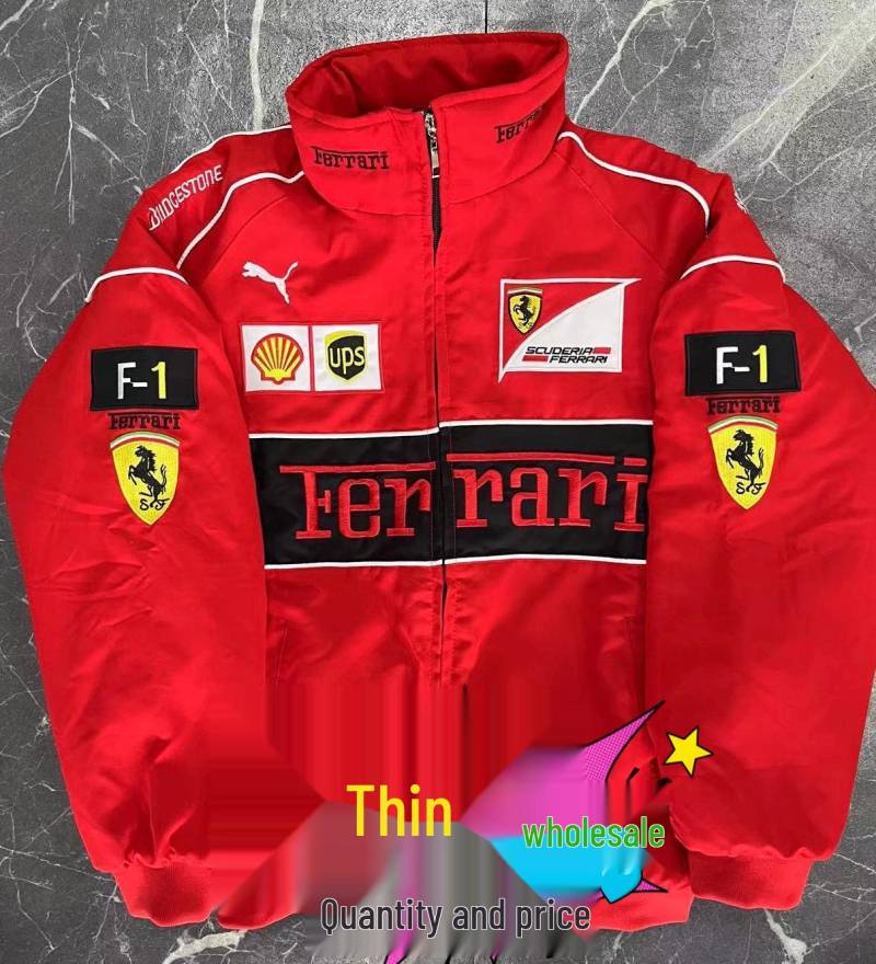 F1 Stickerei Renn- & Radanzug - Retro Amerikanischer Stil Jacke für Männer & Frauen M von Joom DACH