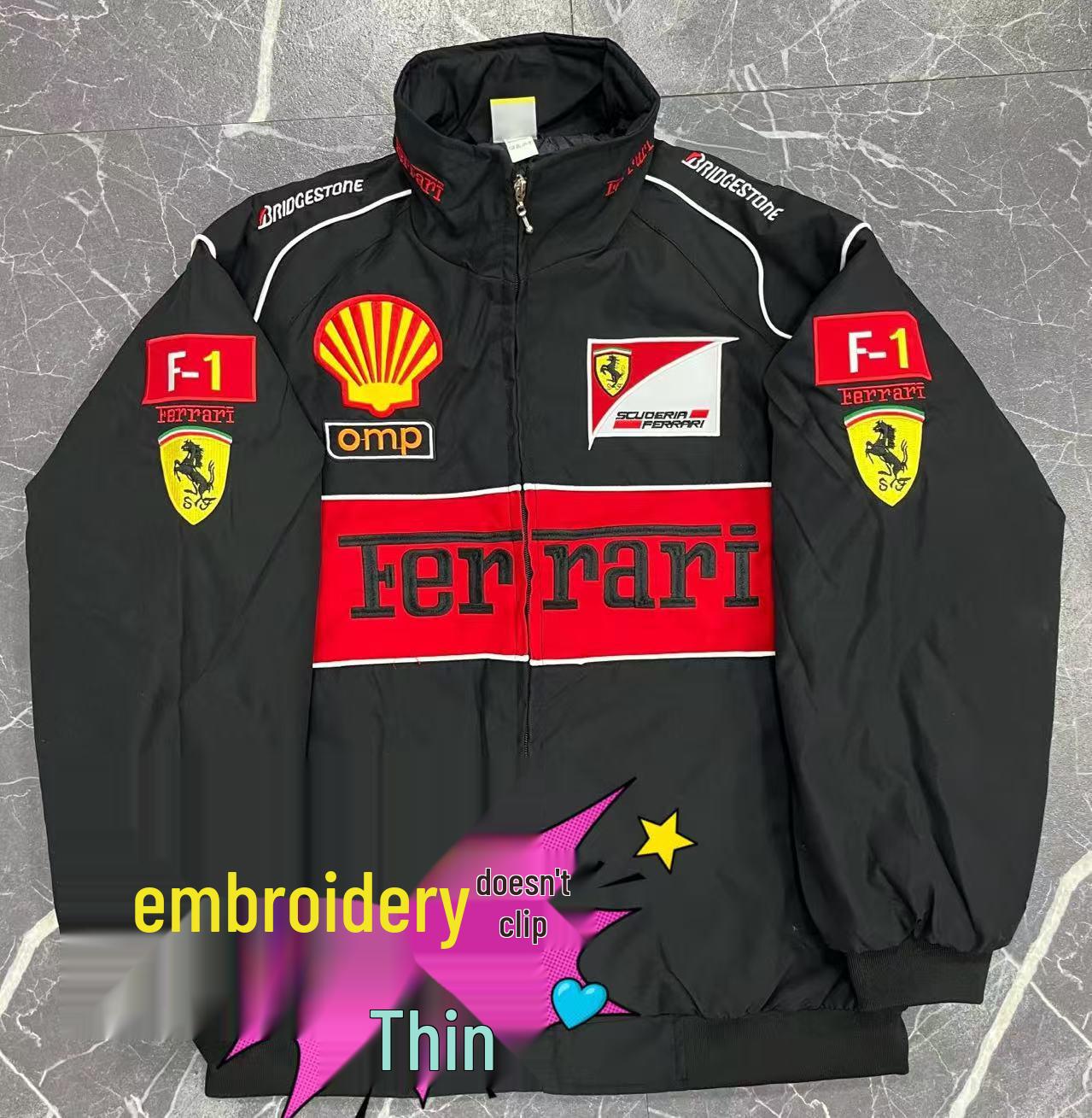 F1 Stickerei Renn- & Radanzug - Retro Amerikanischer Stil Jacke für Männer & Frauen S von Joom DACH