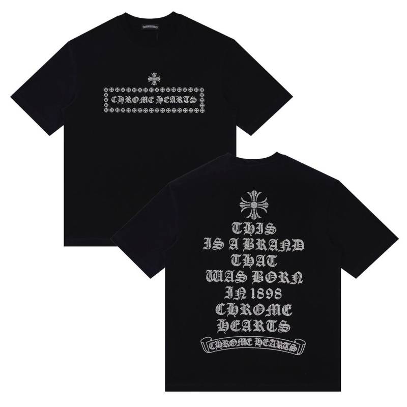 F2026 CHROME HEARTS 2025 Sommer Neu Hochwertige Baumwolle Rundhals Locker Übergröße Herren- und Damen-T-Shirt Partner-T-Shirt L schwarz von Joom DACH