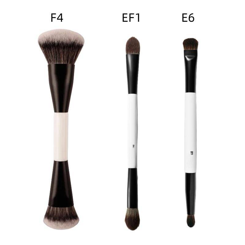 F4 Doppelseitiger Foundation-Gesichtspinsel Doppelseitiger Puder-Rouge-Kontur- und Lidschatten-Concealer-Make-up-Pinsel von Joom DACH