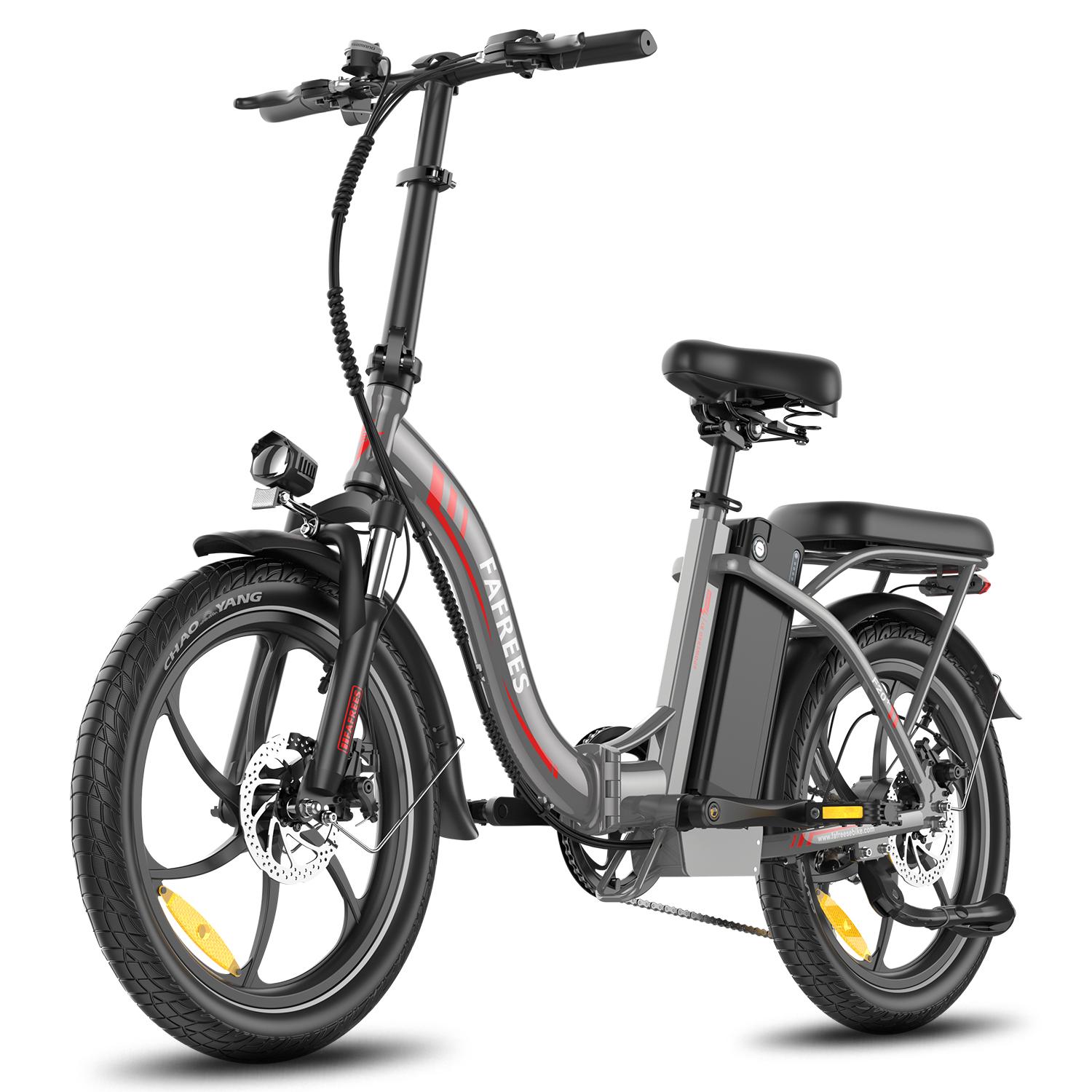 FAFREES F20+ All-Terrain Elektrofahrrad mit Kindersitz 20×3.0 Fat Tires 250W Motor 36V20Ah Akku Urbanes Pendler-E-Faltrad für Erwachsene grau von Joom DACH