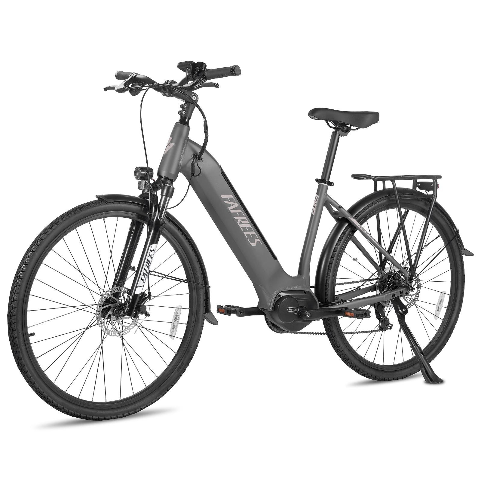 FAFREES FM9 Elektrofahrrad für Erwachsene mit Anhängersitz 26 Zoll breite Reifen 250W Bafang Mittelmotor2 36V15Ah Akku Stadteinsatz Elektrofahrräder grau von Joom DACH