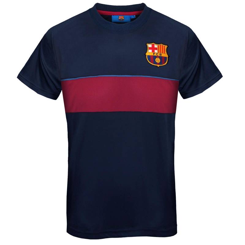 FC Barcelona Herren Kontrastgestreiftes Polyester T-Shirt S dunkelblau von Joom DACH