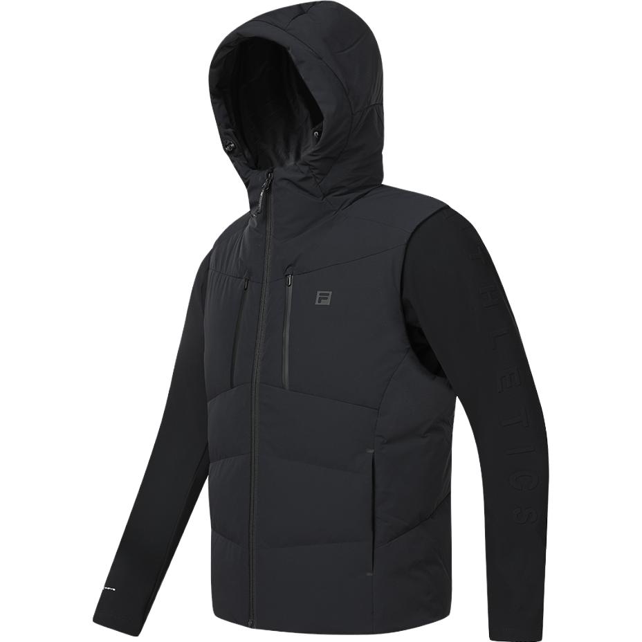 FILA 2023 Winter Neu Daunenjacke Zweiteiliges Set Basic Fitness Sport Hoodie Herren Oberbekleidung Schwarz A11M341905F-BK M von Joom DACH