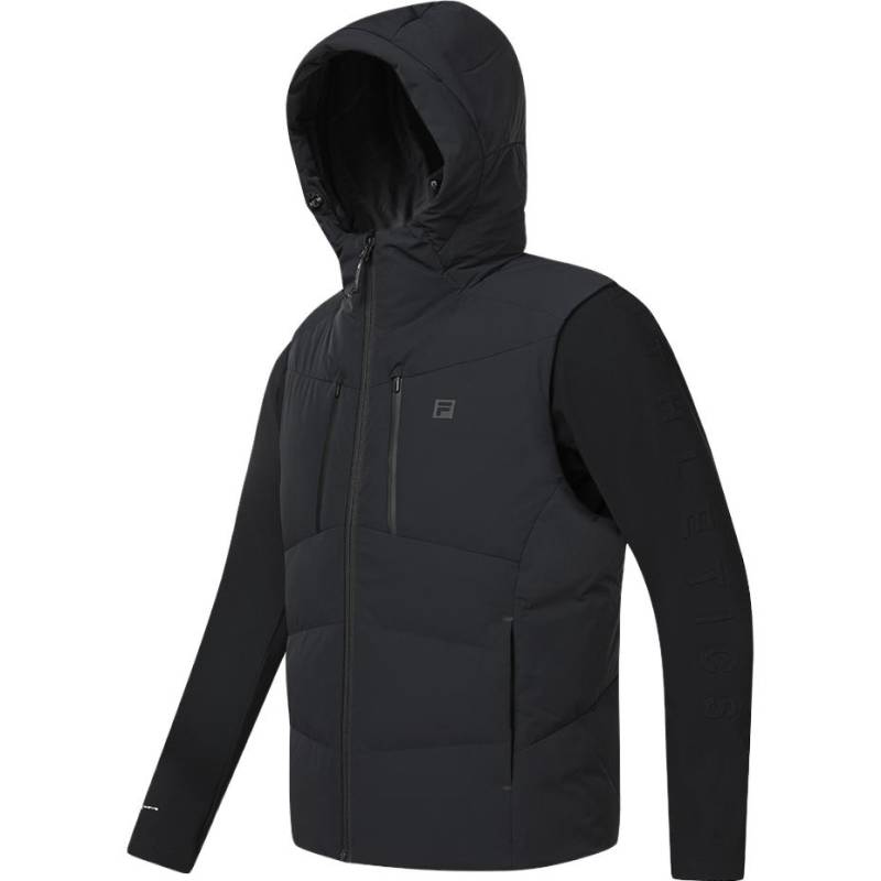FILA 2023 Winter Neu Daunenjacke Zweiteiliges Set Basic Fitness Sport Hoodie Herren Oberbekleidung Schwarz A11M341905F-BK M von Joom DACH