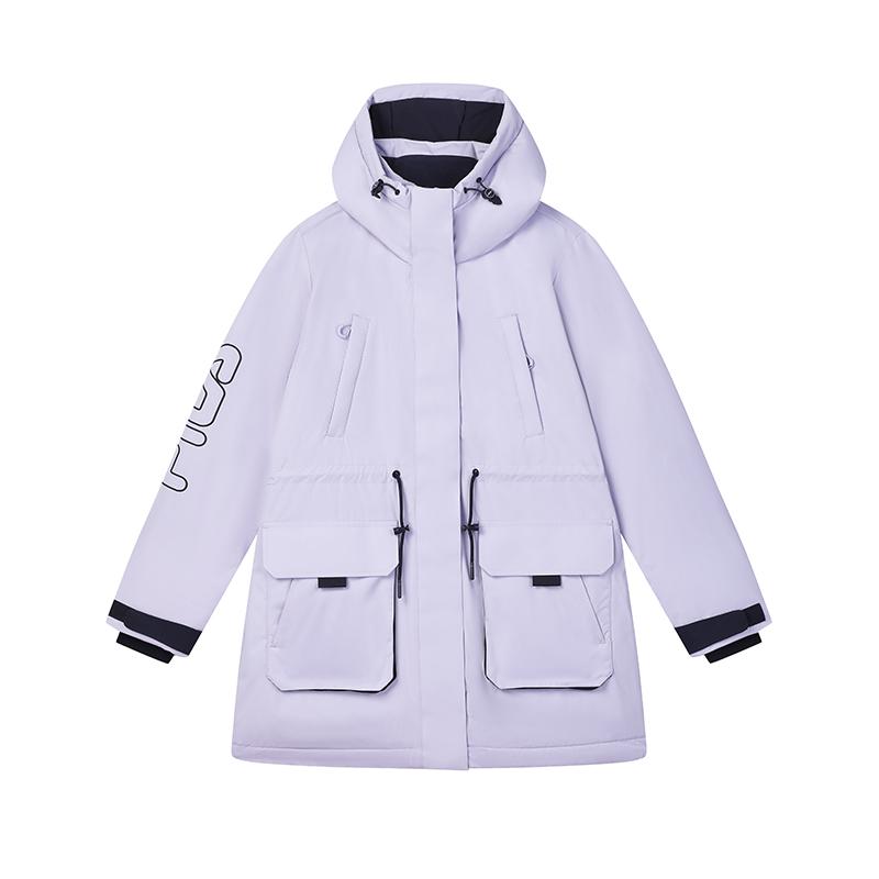 FILA Original Bequeme Mittellange Kapuzen-Daunenjacke Damen Oberbekleidung Helllila F11W449909FPR S von Joom DACH