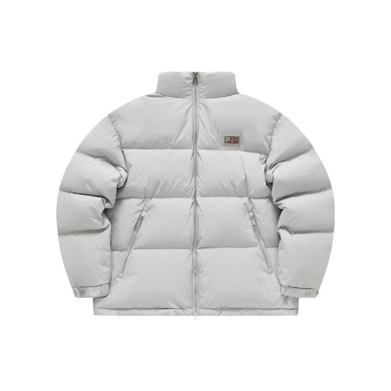 FILA X Beams Kollaboration Einfarbige Daunenjacke mit Reißverschluss und Stehkragen Herren Oberbekleidung Nebelgrau T11M349904F-GY XL von Joom DACH
