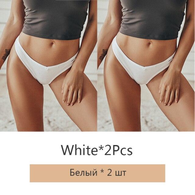 FINETOO 2 Stück/Set Damen G-String Baumwoll-Slips M-XL Damen T-Back Unterhosen Mode V-Bund Unterwäsche Komfort Mädchen Slip Dessous 2021 M von Joom DACH