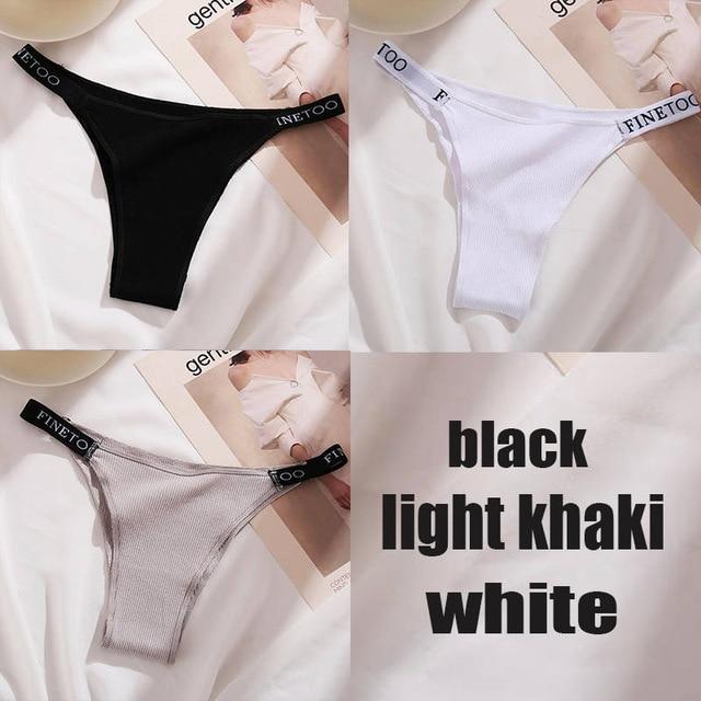 FINETOO 3 Teile/satz Baumwolle Höschen Slips Frauen Unterhosen Weibliche Sexy Schlüpfer Frauen Thongs Unterwäsche Einfarbig Intime Dessous M von Joom DACH