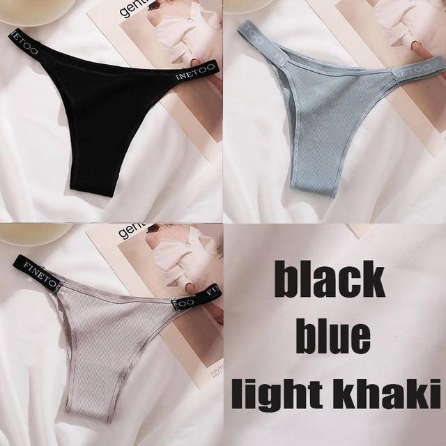 FINETOO 3 Teile/satz Baumwolle Höschen Slips Frauen Unterhosen Weibliche Sexy Schlüpfer Frauen Thongs Unterwäsche Einfarbig Intime Dessous M von Joom DACH