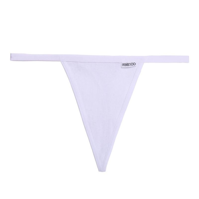 FINETOO Baumwoll-Tangas für Damen, sexy T-Back-Unterhosen, bequeme G-String-Unterwäsche, M-XL, weiche Dessous M weiß von Joom DACH