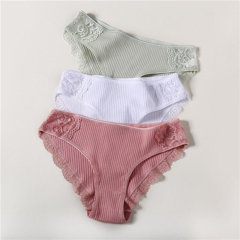 FINETOO Baumwolle Panty 3 Teile/los Solide frauen Höschen Komfort Unterwäsche Haut-freundliche Briefs Frauen Sexy Low-Rise Panty dessous N031 XL von Joom DACH