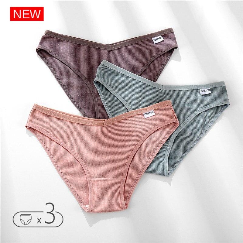 FINETOO Baumwolle Panty 3 Teile/los Solide frauen Höschen Komfort Unterwäsche Haut-freundliche Briefs Frauen Sexy Low-Rise Panty dessous N031 XXL von Joom DACH
