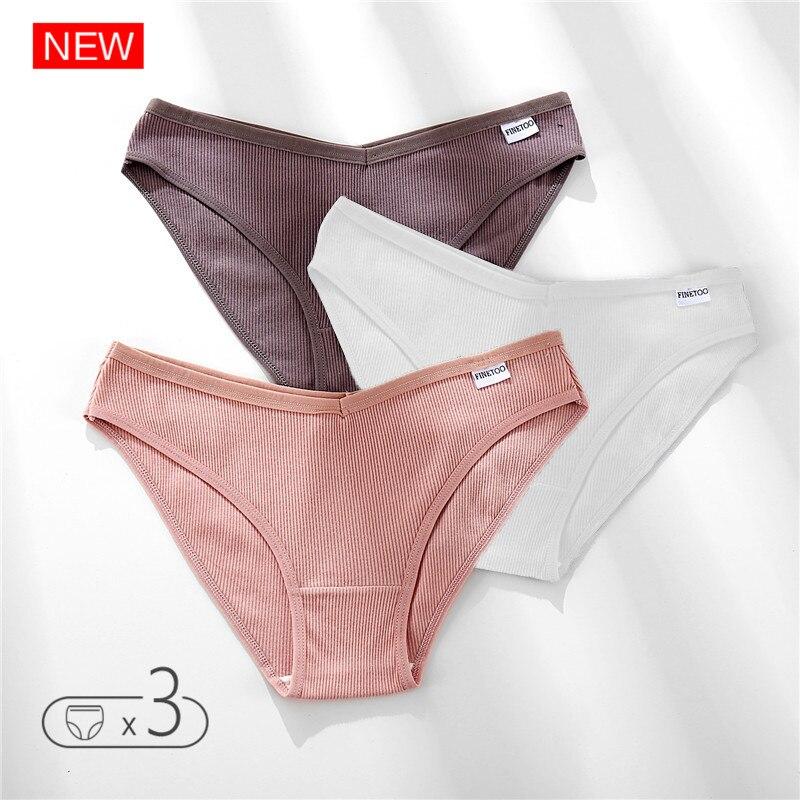 FINETOO Baumwolle Panty 3 Teile/los Solide frauen Höschen Komfort Unterwäsche Haut-freundliche Briefs Frauen Sexy Low-Rise Panty dessous N031 XXL von Joom DACH
