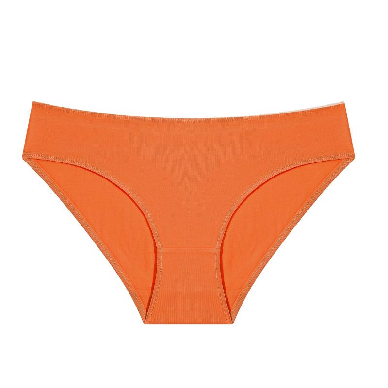 FINETOO Baumwollslips mit mittlerer Taille für Damen Komfort-Lingerie Einfarbige Unterhosen Weiche Unterwäsche Atmungsaktive Slips XL orange von Joom DACH