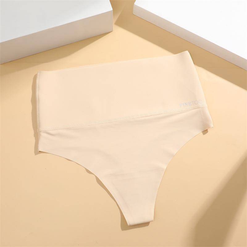 FINETOO Bodyshaper Hohe Taille Nahtlose Tanga Frauen Anti-Bakterien Höschen Weibliche Intimates Dessous S apricot von Joom DACH