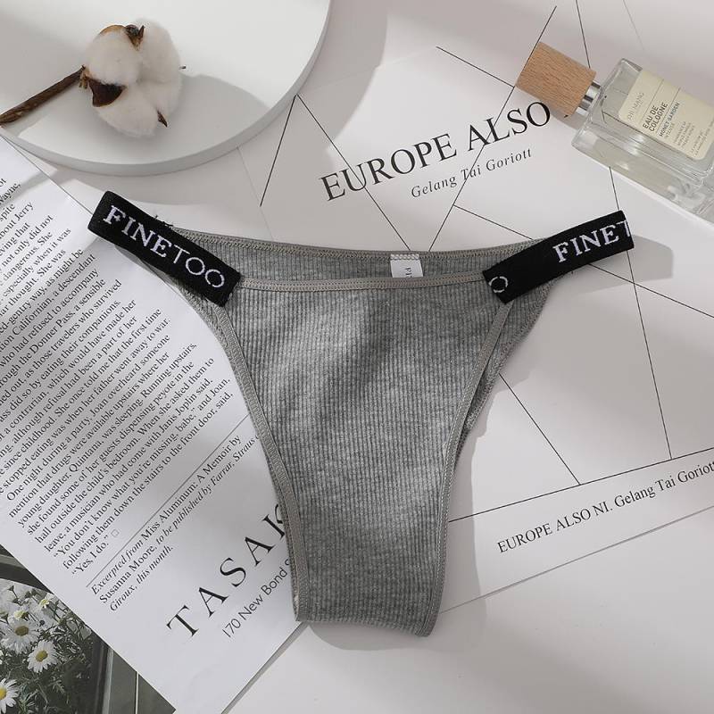 FINETOO Damen-Tanga, hohe Taille, Höschen, hoher Schlitz, Baumwollunterwäsche, eingefädelter Baumwoll-Buchstabengürtel-Slip L grau FINETOO Damen-Tanga, hohe Taille, Höschen, hoher Schlitz, Baumwollunterwäsche, eingefädelter Baumwoll-Buchstabengürtel-Slip L grau von Joom DACH