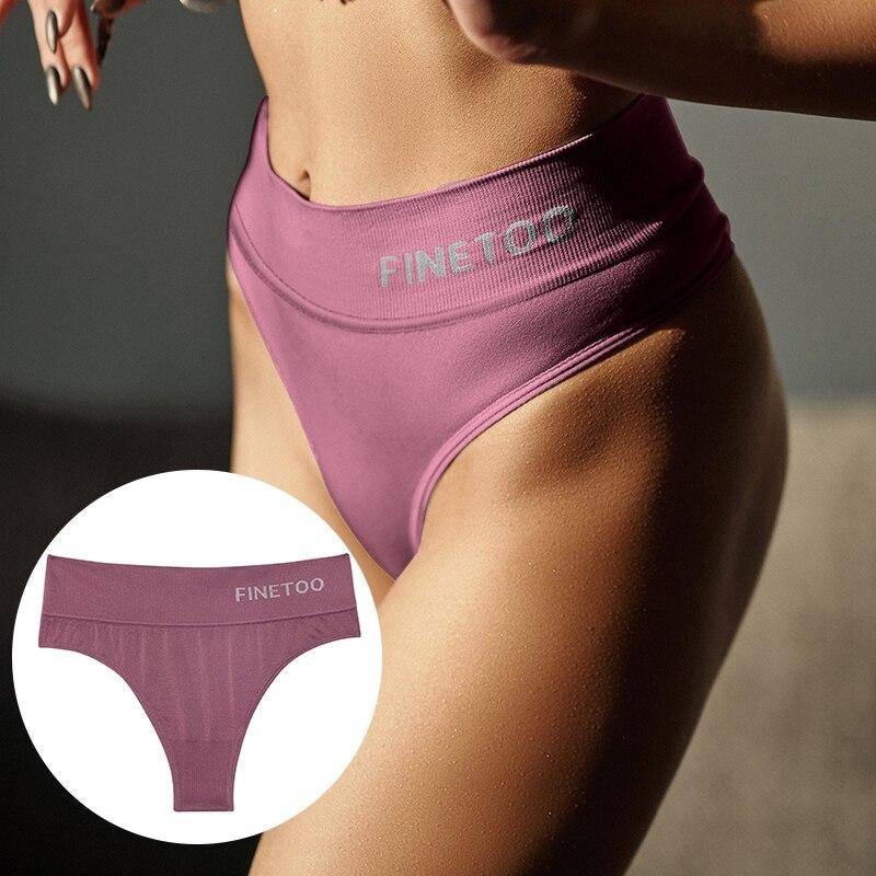 FINETOO Frauen Hohe Taille Tangas Nahtlose Höschen M-2XL Weiche G-string Damen T-back Unterwäsche Plus Größe Unterhosen Dessous 2023 M-L von Joom DACH