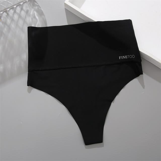 FINETOO Frauen Nahtlose Tangas Hohe Taille Bikini Unterhose S-XL Damen G-string Unterwäsche Weibliche Bequeme Tanga Höschen XL schwarz von Joom DACH