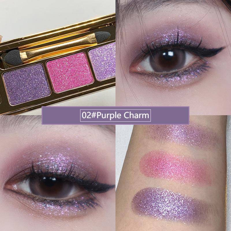 FOMIX Dreifarbiger Lidschatten, zart schimmernd, perlmuttfarbener Glanz, Lidschattenpalette in Erdfarben, kleines tragbares Augen-Make-up von Joom DACH