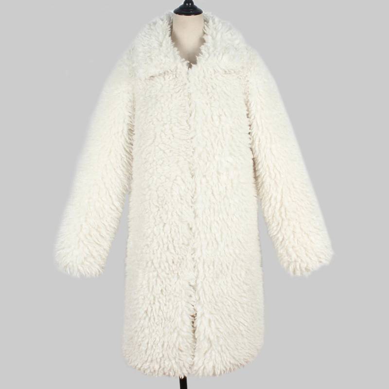 Fabrik Verkauf 2023 Frühling Herbst Winter Lange Faux Pelzmantel Frauen Plüsch Jacke Damen Wihite Flauschigen Jacke Langarm Mode oberbekleidung XL weiß von Joom DACH